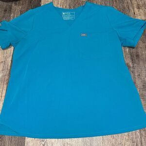 FIGS Catarina One Pocket Scrub Top - Teal, Women’s Size L